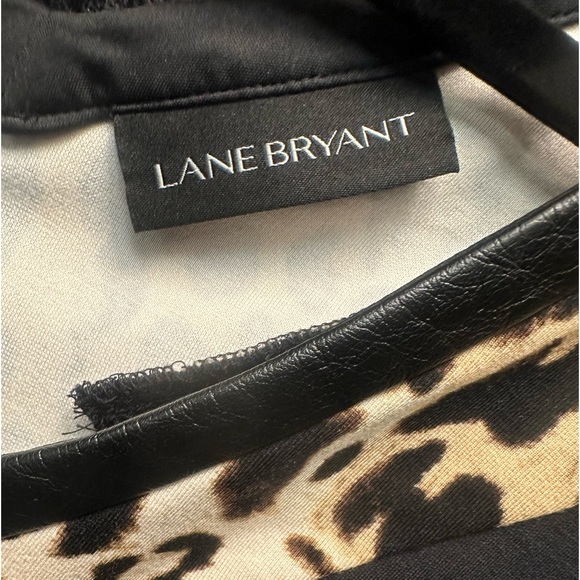 Lane Bryant Animal Print and Faux Leather V-Neck Sheath Dress - Picture 5 of 6